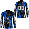 Maxcorners Adult&Kid Blue Dirt Bike Jersey Motocross Jersey Upf30+ Custom Mens Women Off-Road Jersey| MT2709