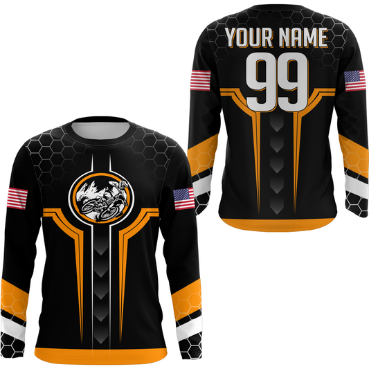 Maxcorners Orange Custom Dirt Bike Jersey Motocross Jersey Motocross Shirt| LM2809