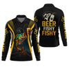 Maxcorners Beer Fishy Fishy Funny Fishing Shirt, SPF Shirt For Men, Fishing And Beer Men's Fishing Shirt