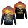 Maxcorners Jesus Is My Savior Fishing Is My Therapy Shirt, Custom Name Fishing Shirt, Fishing UPF Shirts, Funny Fishing Shirt