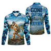 Maxcorners Gone Squatchin And Catchin - Bigfoot Fishing Shirt, Fishing UPF Shirts, Funny Fishing Shirt