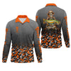Maxcorners Skull Camo Personalized Fishing Shirt, Skeleton Angler, Skeleton Fisherman, Fishing Shirts For Men