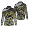 Maxcorners Wishin I Was Fishin Camo Fishing Shirt, Bass Fishing Shirt, SPF Shirt For Men, Presents For Fishermen