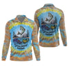 Maxcorners Tie Dyed Pattern Fishing UPF Shirts, Fishing Gifts For Men, Men's Fishing Shirt, Fishing Shirts For Men
