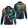 Maxcorners Shark Fishing Shirt, Fearless In The Face Of The Unknown Fishing UPF Shirts, Fishing Gifts For Men