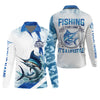 Maxcorners Fishing It's Not A Hobby It's A Lifestyle Blue Camo Fishing UPF Shirts, Blue Marlin Fishing Shirts For Men