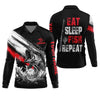 Maxcorners Eat Sleep Fish Repeat Water Splash Fishing UPF Shirts, Fisherman Gift, Fishing Shirts For Men
