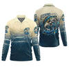 Maxcorners Fishing Is My Therapy Navy And Beige Fishing UPF Shirts, Gift For Fisherman, Fishing Shirts For Men