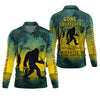 Maxcorners Gone Squatchin And Catching Yellow Forest Bigfoot Fishing UPF Shirts, Funny Fishing Shirt, Fishing Gifts For Men