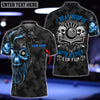 Maxcorners Personalized Blue Skull Pool 8 Ball I Beat People With A Stick For Fun Hawaiian Shirt