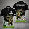 Maxcorners Turtle Landing Throwing Darts Customized Name, Team Name 3D Polo Shirt For Norman
