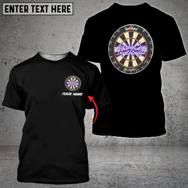 Maxcorner Black Darts Custom Name T-Shirts