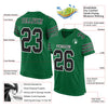 Maxcorners Custom Kelly Green Black-White Mesh Authentic Football Jersey LM2605