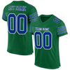 Maxcorners Custom Kelly Green Royal-White Mesh Authentic Football Jersey LM2605