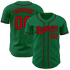 Maxcorners Custom Kelly Green Red-Black Authentic Baseball Jersey LM2605