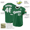 Maxcorners Custom Kelly Green White-Gray Authentic Throwback Baseball Jersey LM2605