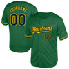 Maxcorners Custom Kelly Green Black-Yellow Mesh Authentic Throwback Baseball Jersey LM2605
