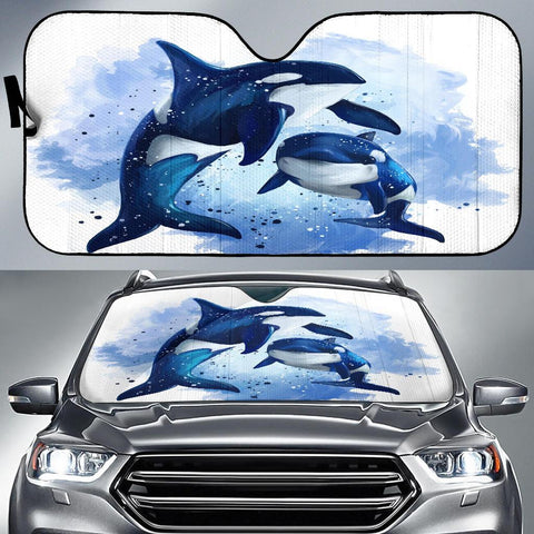 Maxcorners Killer Whale Car Sun Shade