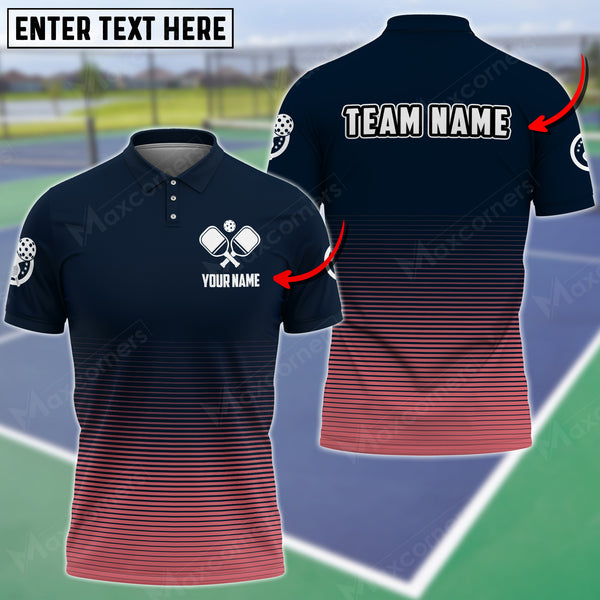 MaxCorners Personalized Name Pickleball 3D Polo Shirt