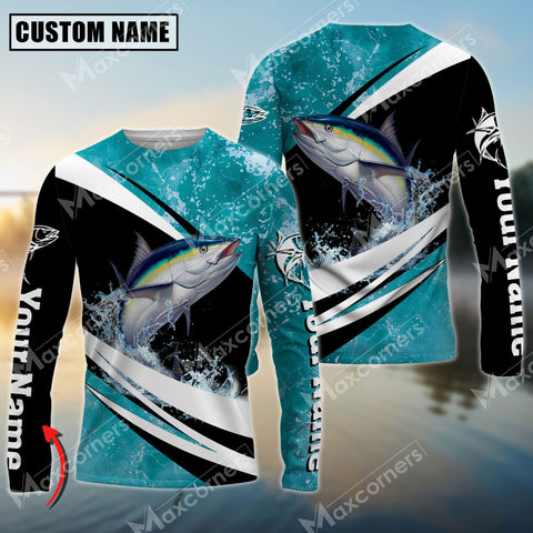 Maxcorners Tuna Fishing Sport Jersey Personalized Name Long Sleeve Shirt