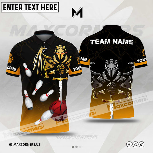 MaxCorners Bowling Spartan Multicolor Option Customized Name & Team Name 3D Shirt (4 colors)