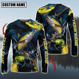 Maxcorners Mahi-Mahi, Wahoo, Tuna Fishing Sport Jersey Personalized Name Long Sleeve Shirt