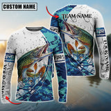 Maxcorners Pike Fishing Sport Jersey Personalized Name Long Sleeve Shirt