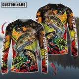 Maxcorners Largemouth bass Fishing Sport Jersey Personalized Name Long Sleeve Shirt