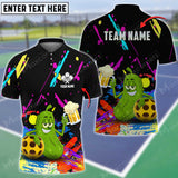 MaxCorners Personalized Name Pickleball & Beer 3D Polo Shirt