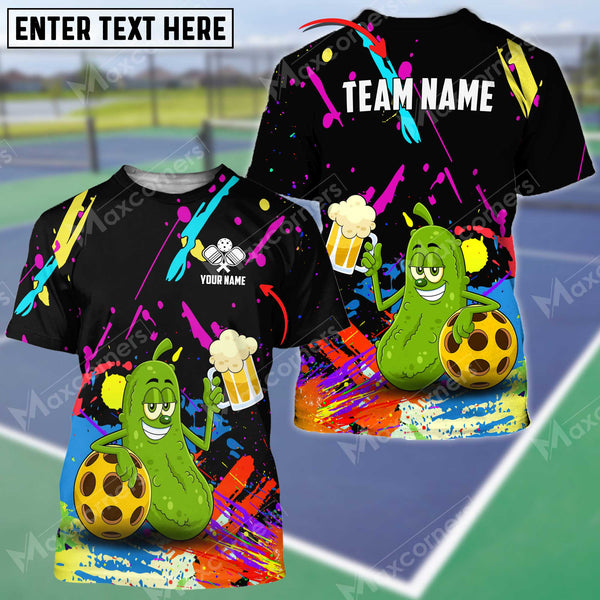 MaxCorners Personalized Name Pickleball & Beer 3D Polo Shirt