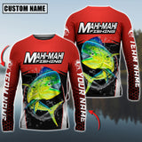 Maxcorners Mahi-mahi Fishing Sport Jersey Personalized Name Long Sleeve Shirt