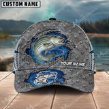 Maxcorners Personalized Stripped Bass Fishing Pattern Classic 3D Cap