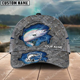 Maxcorners Personalized Salmon Fishing Pattern Classic 3D Cap