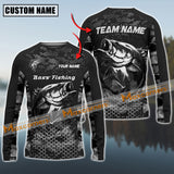 Maxcorners Bass Fishing Sport Jersey Personalized Name Long Sleeve Shirt