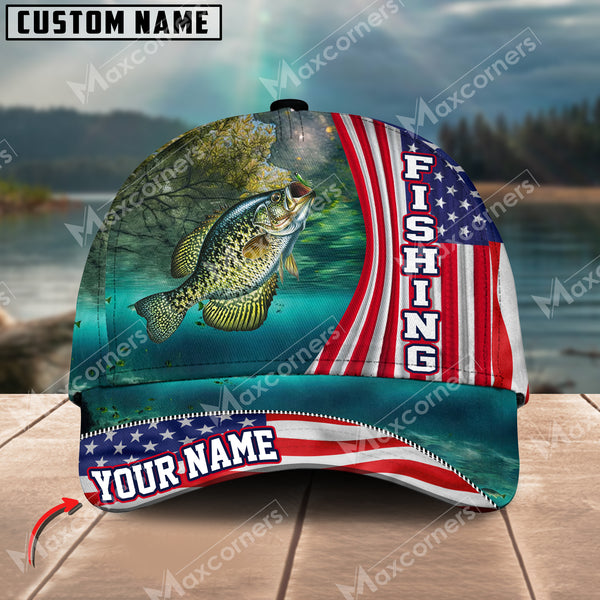 Maxcorners Personalized Crappie Fishing Pattern Classic 3D Cap