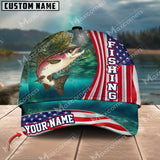 Maxcorners Personalized Salmon Fishing Pattern Classic 3D Cap