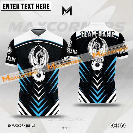 Maxcorners Billiards Dragon Ball 8 Sport Jersey Multicolor Options Personalized Name, Team Name 3D Polo Shirt (4 Colors)