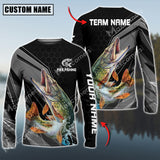 Maxcorners Pike Fishing Sport Jersey Personalized Name Long Sleeve Shirt