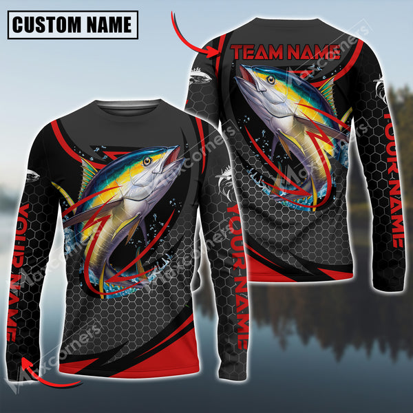 Maxcorners Tuna Fishing Sport Jersey Personalized Name Long Sleeve Shirt