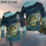 Maxcorners Personalized Name Crappie Fishing Long Sleeve Shirt