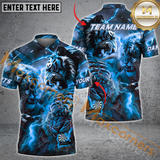 Maxcorners Darts Inner Tiger Striking Lightning MutilColor Option Customized Name, Team Name 3D Polo Shirt