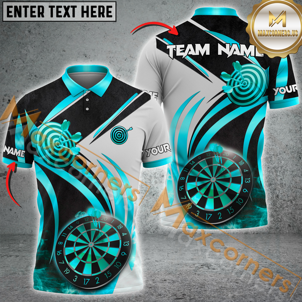 Maxcorners Enhance Your Team's Look With Custom Name, Team Name Darts Polo Shirts