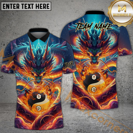 Maxcorners Billiards Ball 9 Pool Dragon Color Custom Name, Team Name 3D Shirt For Paul
