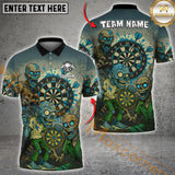 Maxcorners Darts Zombie Attack Personalized Name, Team Name Shirt