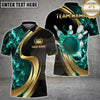 Maxcorners Bowling Flame Bowling Ball And Pins Black And Gold Multicolor Customized Name, Team Name 3D Shirts