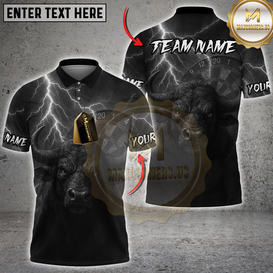 Maxcorners Darts Storm Bull Multicolor Customized Name, Team Name 3D Shirts