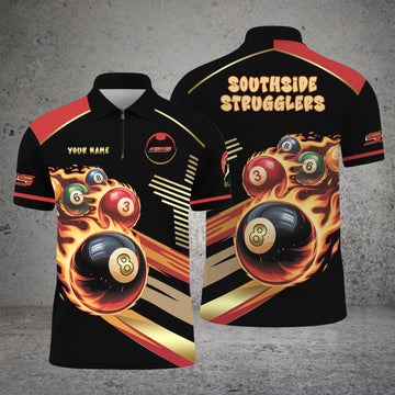 Maxcorners Billiard 8 Ball Inferno Personalized Name 3D Unisex Shirt For Canadian