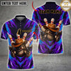 Maxcorners Flaming Cowboy Bowling Multicolor Customized Name, Team Name 3D Shirts