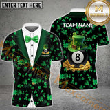 Maxcorners Gentleman Irish Patrick Day Billiard Jersey Personalized Name, Team Name 3D Shirt