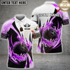 Maxcorners Flaming Bowling Ball Swirl Multicolor Customized Name, Team Name 3D Shirt